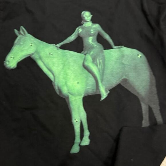 BEYONCE RENAISSANCE WORLD TOUR CHROMA GREEN HORSE TEE SIZE S NEW W/O TAG - Picture 8 of 9